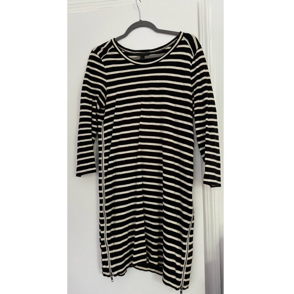 J Crew long sleeve striped dress with side zippers